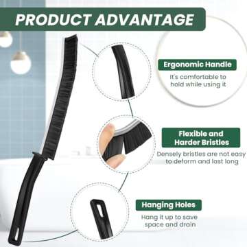 6 PCS Hard Bristle Crevice Cleaning Brush, Bathroom Gap Cleaning Brush, Multifunctional Crevice Clea...