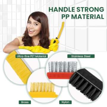 6 PCS Hard Bristle Crevice Cleaning Brush, Bathroom Gap Cleaning Brush, Multifunctional Crevice Cleaning Brush Tool Kits for Household, Bathroom, Kitchen, Shutter Door Window or Tiles Window Groove