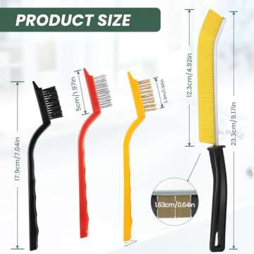 6 PCS Hard Bristle Crevice Cleaning Brush, Bathroom Gap Cleaning Brush, Multifunctional Crevice Cleaning Brush Tool Kits for Household, Bathroom, Kitchen, Shutter Door Window or Tiles Window Groove