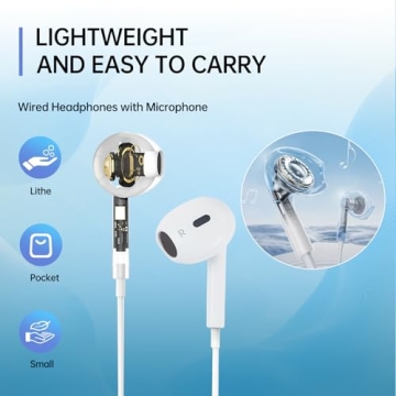 DEXATEK Lightning Earbuds - Wired Headphone for iPhone