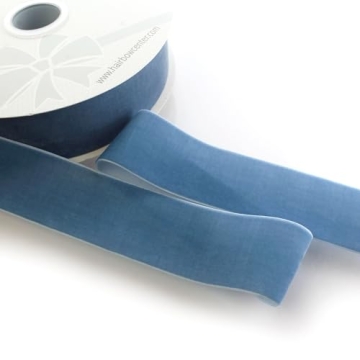 Antique Blue Velvet Ribbon - 2" Wide 25 Yards Perfect for Crafts