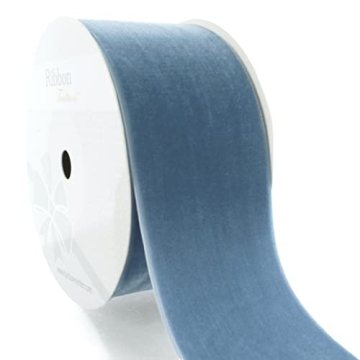Antique Blue Velvet Ribbon - 2" Wide 25 Yards Perfect for Crafts