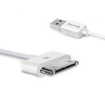 iPhone 4s Cable, 30-Pin USB Sync and Charging Data Cable for iPhone 4/4S/3G/3GS, iPad 1/2/3, and iPod (5'/1.5 Meter) - Pack of 2