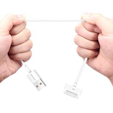 iPhone 4s Cable, 30-Pin USB Sync and Charging Data Cable for iPhone 4/4S/3G/3GS, iPad 1/2/3, and iPod (5'/1.5 Meter) - Pack of 2