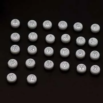 Fundiyoug Silver Alphabet Spacer Beads for DIY Crafts