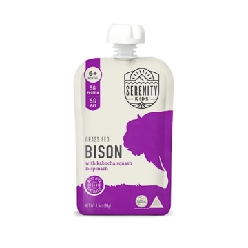 Serenity Kids Organic Baby Food Pouches Puree with Bison