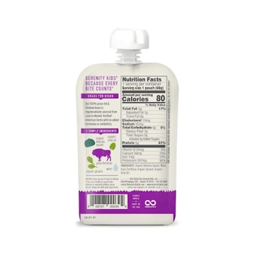 Serenity Kids Organic Baby Food Pouches Puree with Bison
