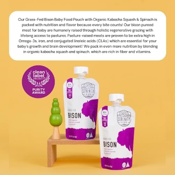 Serenity Kids Organic Baby Food Pouches Puree with Bison