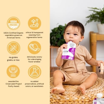 Serenity Kids Organic Baby Food Pouches Puree with Bison