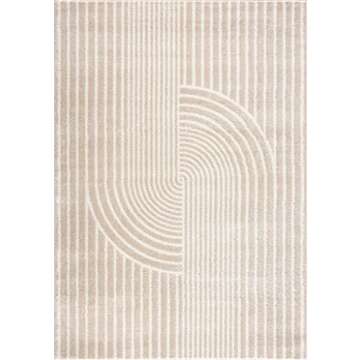 Abani Rugs Beige Arch Pattern Knot Modern Print Premium Area Rug - Contemporary No-Shed Neutral 4’ x 6’Bedroom Rug