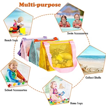 DAIKOYE Beach Toy Mesh Kids Shell Collecting Bags 3 Pack