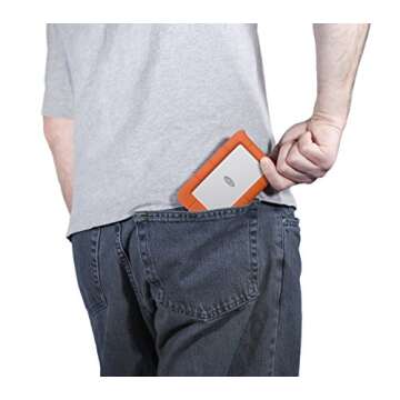 LaCie Rugged Mini, 5T,B USB 3.0 Portable 2.5 inch External Hard Drive for PC and Mac, Orange/Grey, w...