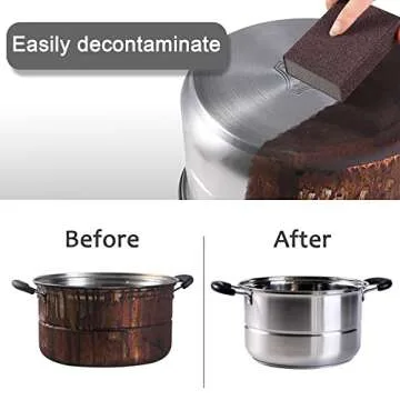 Krisler 8pc Carborundum Sponge Nano Emery Sponges Caspian Stone Pot Clean Brush Rust Eraser Grit Sco...