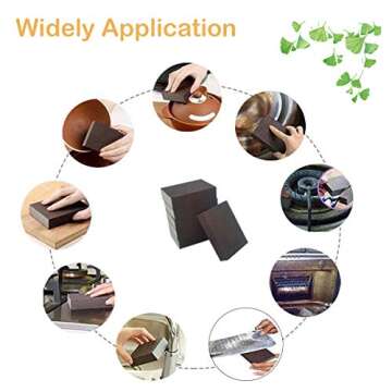 Krisler 8pc Carborundum Sponge Nano Emery Sponges Caspian Stone Pot Clean Brush Rust Eraser Grit Scouring Pads Pot Cleaning Pads with Carborundum Washing Kitchen Cleaner Tool(thickness-1inch)