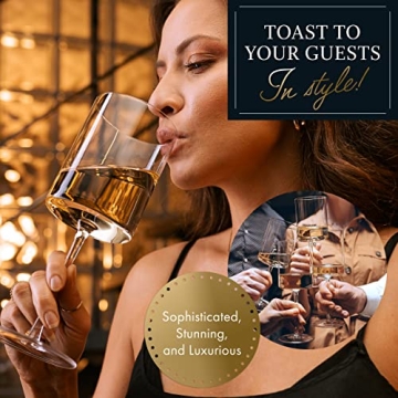 ELIXIR GLASSWARE Wine Glasses Set of 2-14oz - Square Wine Glasses, Large Red Wine or White Wine Glasses - Hand Blown Long Stem Wine Glass Set, Premium Crystal Wine Glasses - Housewarming Gifts