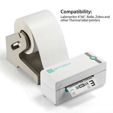 OFFNOVA Thermal Direct Labels, Pack of 500 Roll 4"x6" Shipping Labels with Perforation, Compatible with Rollo and Zebra, Permanent Adhesive, Commercial Grade
