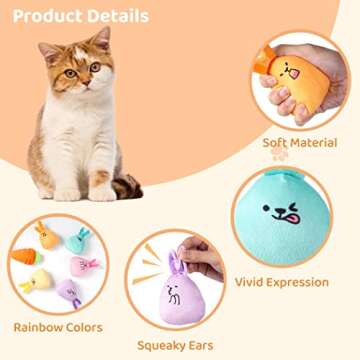 YHomU Plush Catnip Toys for Engaging Feline Playtime