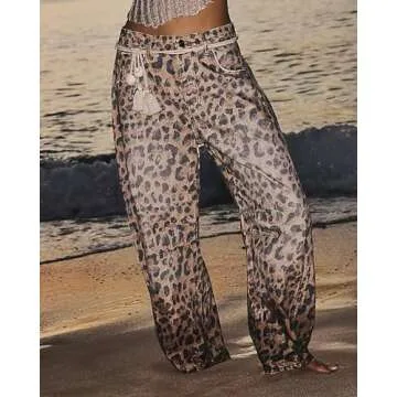 Shop EZAPINE Leopard Barrel Jeans for Stylish Comfort