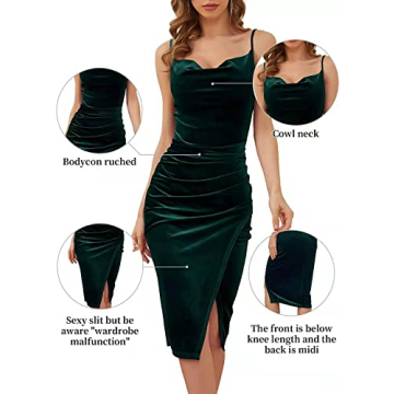 Stunning Velvet Wrap Dress for Women - Midi Party Dress