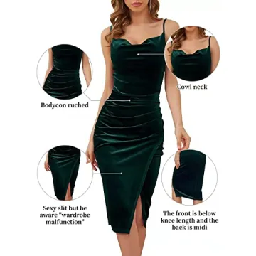 Stunning Velvet Wrap Dress for Women - Midi Party Dress