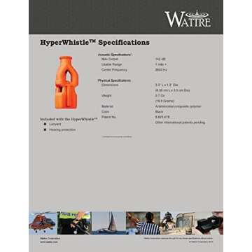HyperWhistle The Original Worlds Loudest Whistle up to 142db Loud, Very Long Range, for Referee, Coa...