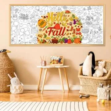 OHOME Fall Giant Coloring Poster - Fun Tablecloth for Kids