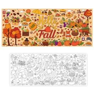 OHOME Fall Giant Coloring Poster - Fun Tablecloth for Kids