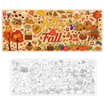 OHOME Fall Giant Coloring Poster - Fun Tablecloth for Kids
