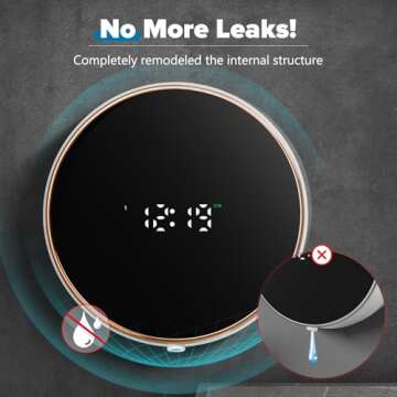 Automatic Soap Dispenser Liquid Bathroom: Wall Mount Rechargeable Touchless Adjustable Auto Smart El...