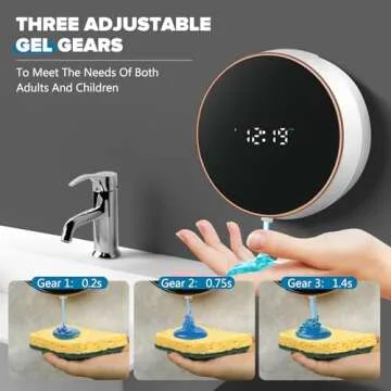 Automatic Soap Dispenser Liquid Bathroom: Wall Mount Rechargeable Touchless Adjustable Auto Smart Electric Plastic White Soap Dispenser with Clock - Kitchen - Hand Dish Lotion Couple Kids