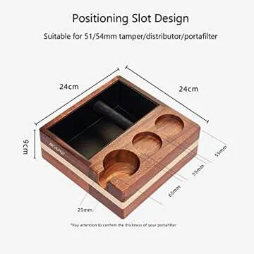 IKAPE Espresso Knock Box, 4 IN One Espresso Accessories Organizer Box Compatible with 51&54MM Espres...