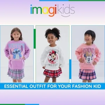 Disney Minnie Mouse Girls Fleece Sweatshirt Skirt Set Pink