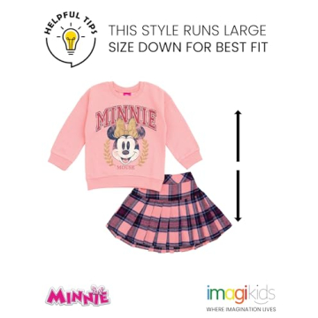 Disney Minnie Mouse Girls Fleece Sweatshirt Skirt Set Pink