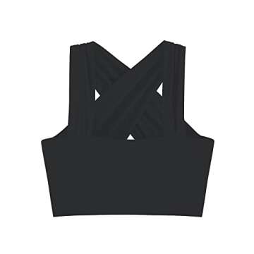LYANER Women's Plain Pullover Underwire Sleeveless Tank Crop Top Black Large