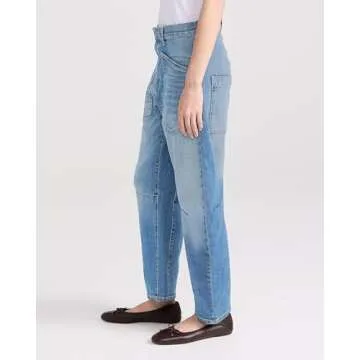 Kedera Women's Barrel Jeans Pants Straight Wide Leg Y2K Denim Pants Baggy Boyfriend Jeans with Pockets Light Blue