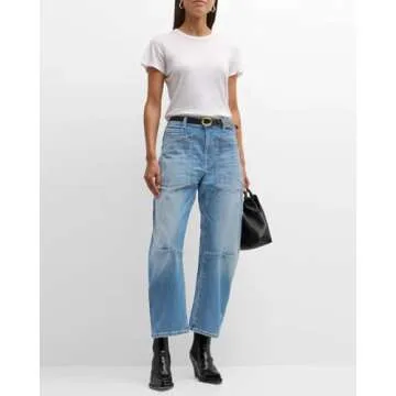 Kedera Women's Barrel Jeans Pants Straight Wide Leg Y2K Denim Pants Baggy Boyfriend Jeans with Pockets Light Blue