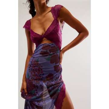 Elegance Awaits with VAKUU Lace Patchwork Maxi Dress