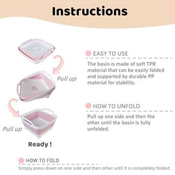 GIMWA Collapsible Wash Basin - Portable 2.4 Gallon Dish Tub