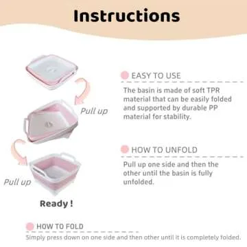 GIMWA Collapsible Wash Basin - Portable 2.4 Gallon Dish Tub