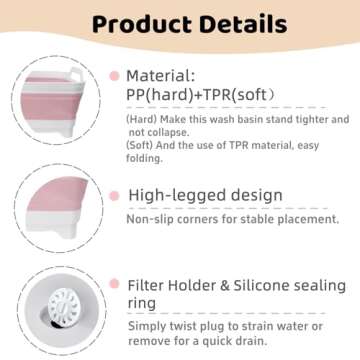 GIMWA Collapsible Wash Basin - Portable 2.4 Gallon Dish Tub