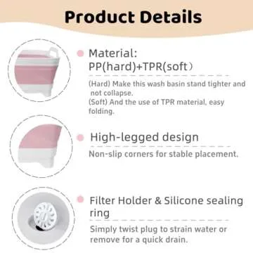 GIMWA Collapsible Wash Basin - Portable 2.4 Gallon Dish Tub