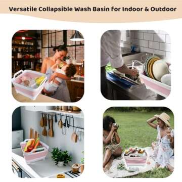 GIMWA Collapsible Wash Basin - Portable 2.4 Gallon Dish Tub
