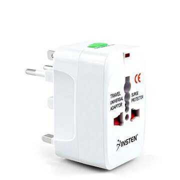 Insten Universal Worldwide Travel Adapter for 150+ Countries, International Power Charger, European Adapter, Wall Charger Power Plug for USA EU UK AUS Compatible w/ iPhone, iPad, Samsung Galaxy & More
