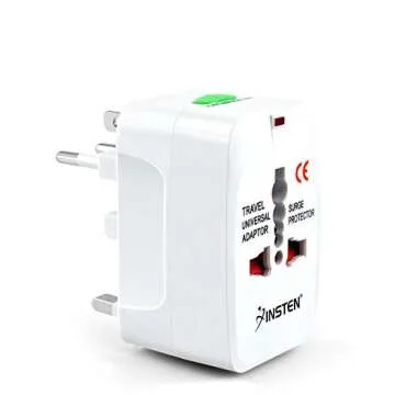 Insten Universal Worldwide Travel Adapter for 150+ Countries, International Power Charger, European Adapter, Wall Charger Power Plug for USA EU UK AUS Compatible w/ iPhone, iPad, Samsung Galaxy & More