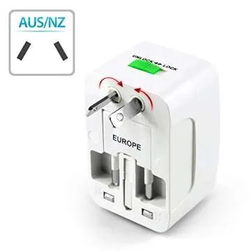 Insten Universal Worldwide Travel Adapter for 150+ Countries, International Power Charger, European Adapter, Wall Charger Power Plug for USA EU UK AUS Compatible w/ iPhone, iPad, Samsung Galaxy & More