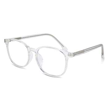 Brookstone Blue Light Blocking Glasses For Women and Men Computer and Gaming Eye Protection UV Light Blocker With Pouch Cloth and Spray Cleaner (Clear, Round)