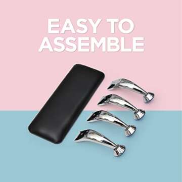 Nail Arm Rest for Acrylic Nails - Hand Rest for Professional Nail Technician - Nails Armrest Table with Pillow Cushion and Hand Holder for Manicure Pedicure - Hand Stand for Nails Tech Desk (Black)