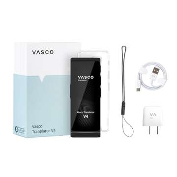 Vasco V4 Translator Device: 108 Languages, Lifetime Internet + Case