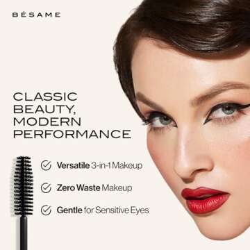 Buy Besame Black Cake Mascara – Eco-Friendly 3-in-1 Makeup Kit