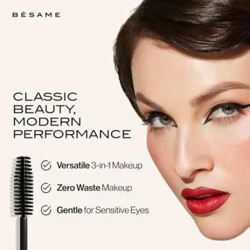 Buy Besame Black Cake Mascara – Eco-Friendly 3-in-1 Makeup Kit